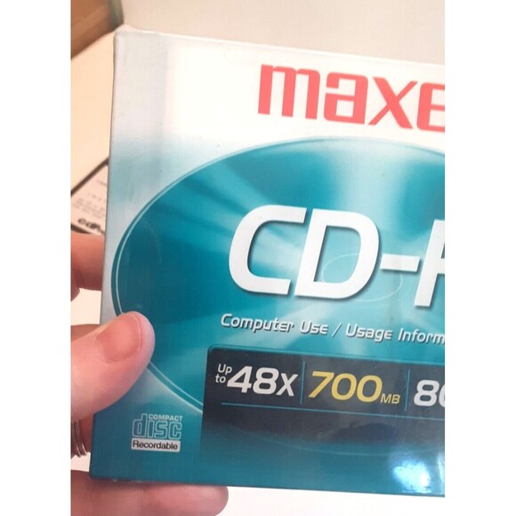 5 PK CD-R Computer Use Discs Maxell 48x 700MB 80min NEW & CD Cleaning Tissues - Picture 2 of 6